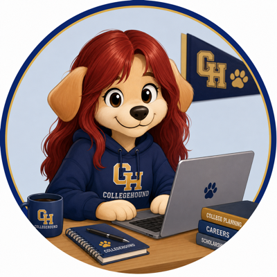 Daliana's illustrated avatar, a friendly dog in a CollegeHound sweater